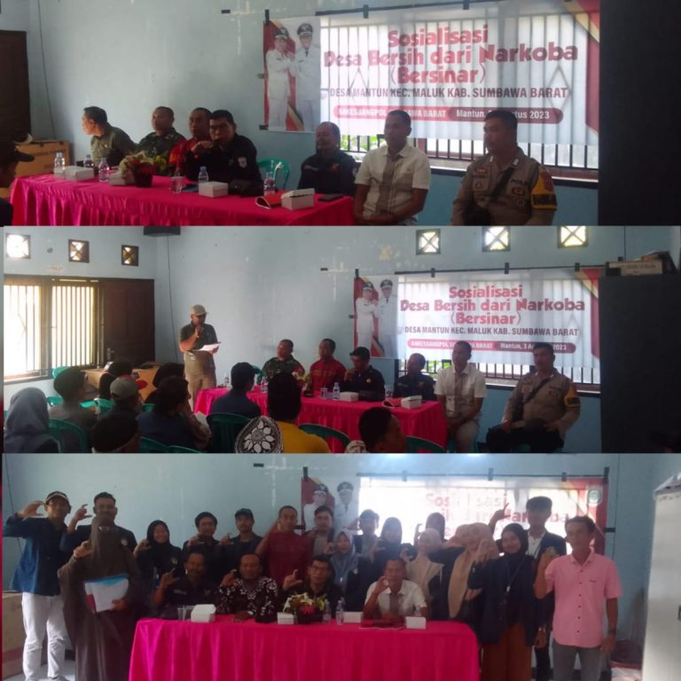 Bakesbangpol KSB Gelar Sosialisasi Desa Bersih dari Narkoba, di Desa Mantun