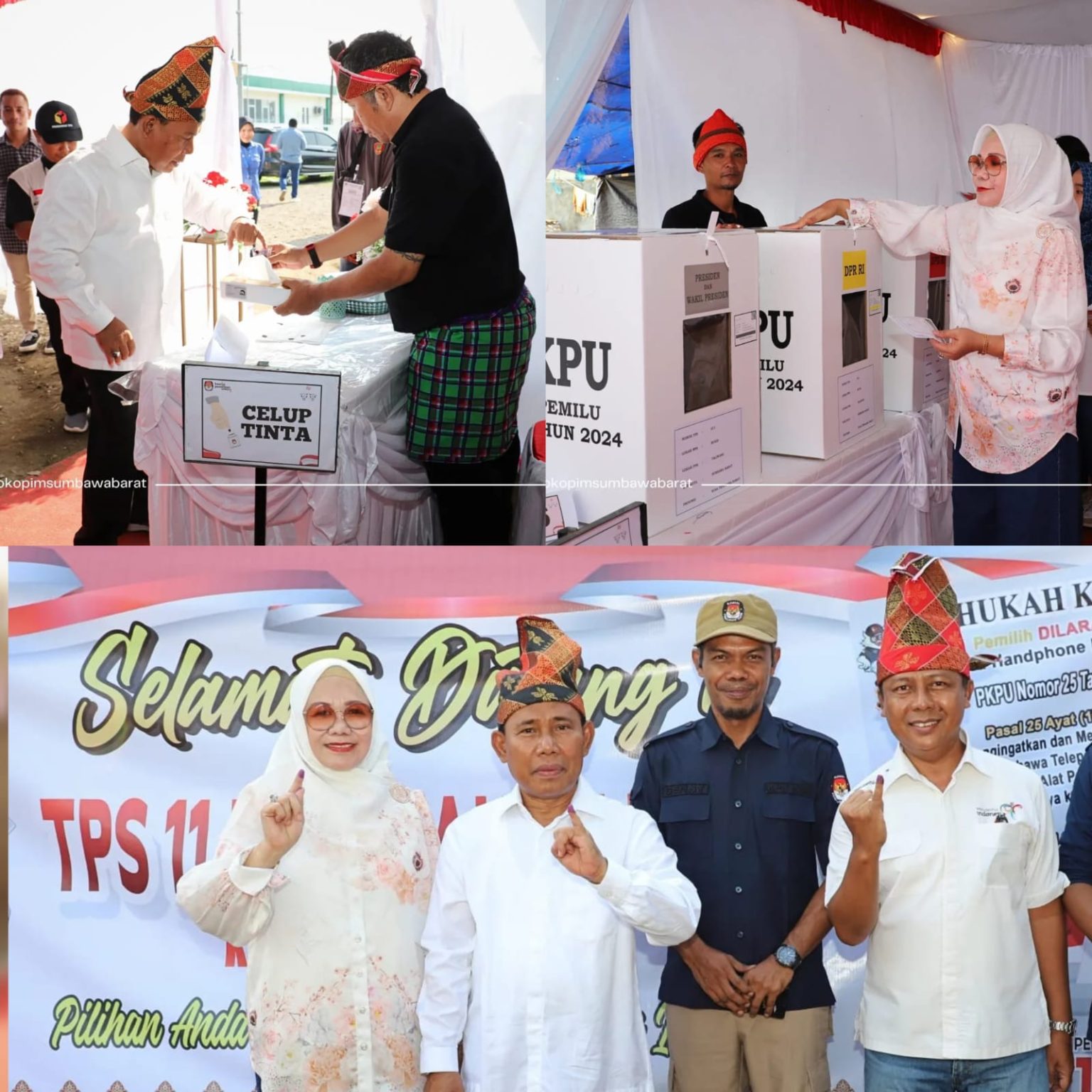 Bupati Sumbawa Barat Bersama Keluarga Gunakan Hak Pilih Di TPS 11 Kelurahan Bugis Taliwang