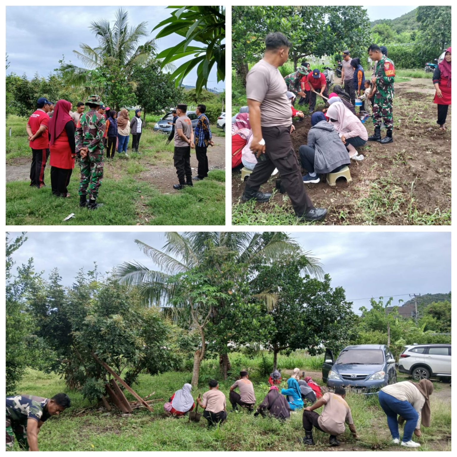 Koramil 1628-03/Seteluk Laksanakan Kegiatan Gotong Royong Bersama Untuk Kesiapan Upacara Hari Juang TNI-AD