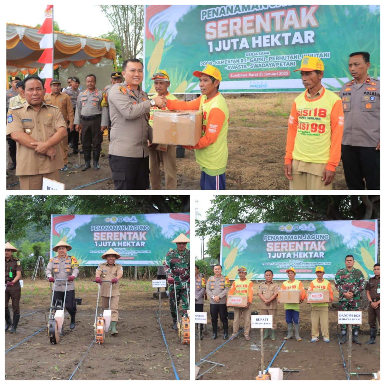 Kapolres Sumbawa Barat Sinergi Dengan Forkopimda Kick off Tanam Jagung 1 Juta Hektar