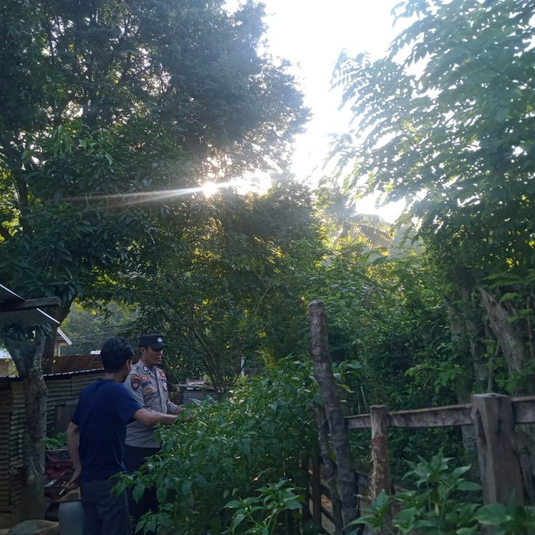 Bhabinkamtibmas Desa Senayan Galakkan Masyarakat Manfaatkan Pekarangan Dengan Tanaman Pangan Bergizi