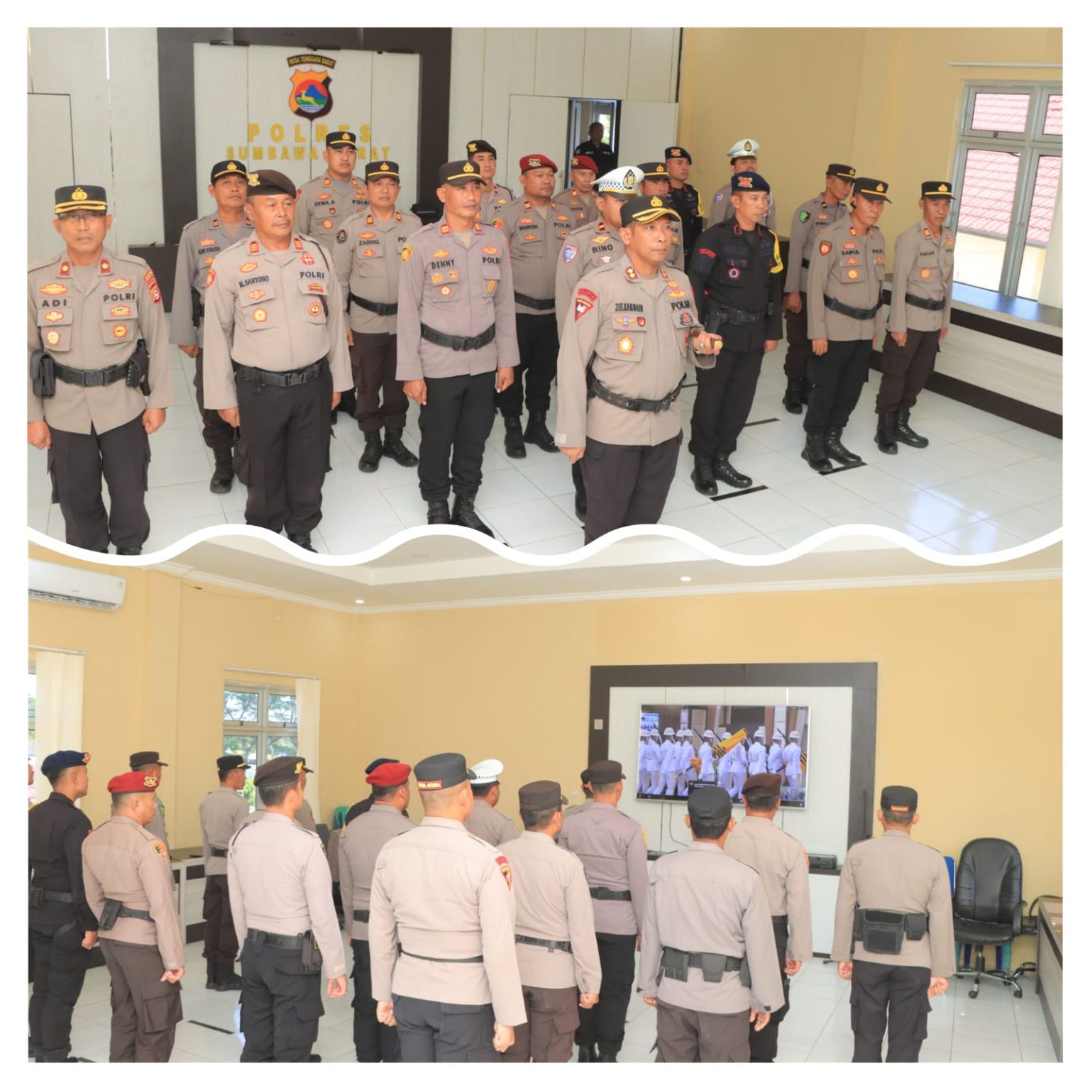 Polres Sumbawa Barat Ikuti Upacara Virtual Pemuliaan Nilai-Nilai Luhur Tribrata