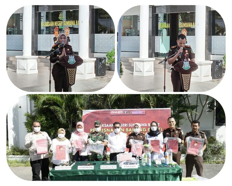 Kajari Sumbawa Barat Pimpin Pemusnahan Barang Bukti Perkara Tindak Pidana Umum Yang Telah Mempunyai Kekuatan Hukum Tetap (INKRACHT)