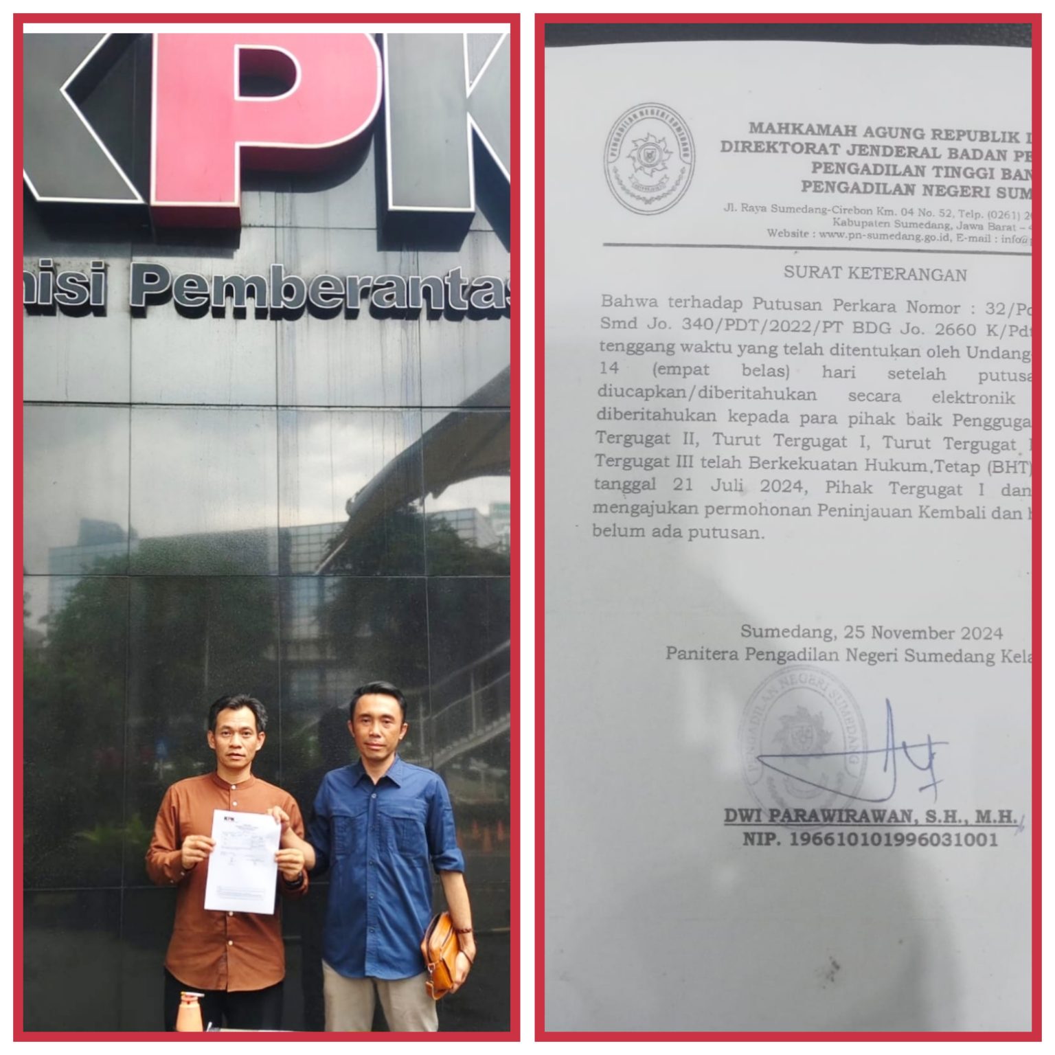 Buntut Dugaan Kongkalikong Pencairan Konsinyasi Dana Tol Cisumdawu, Ahli Waris Laporkan PN Sumedang ke KPK