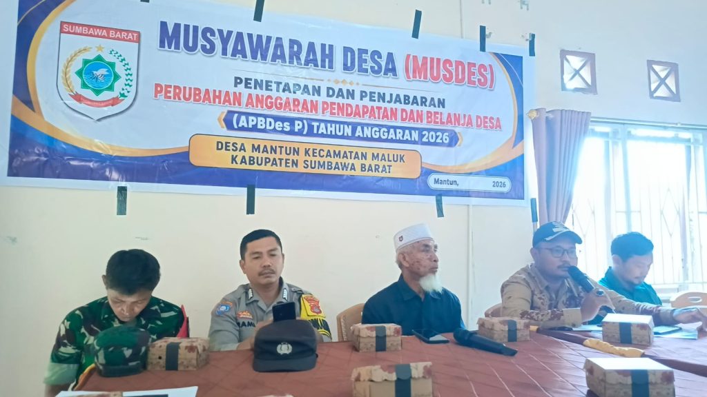 Pemdes Mantun Gelar Rapat Musyawarah Desa (MUSDES) Penetapan Dan Penjabaran Perubahan Anggaran Pendapatan Dan Belanja Desa APBDes Tahun Anggaran 2026.