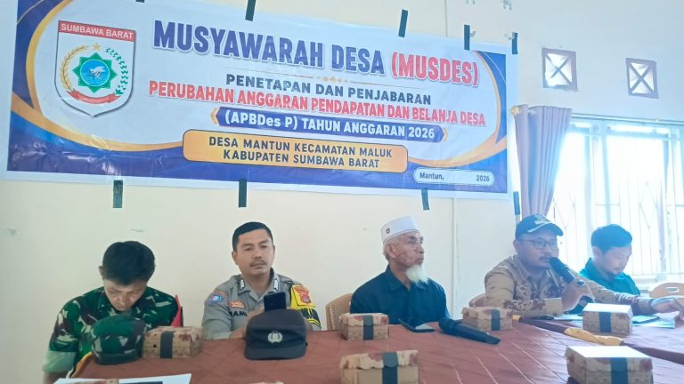 Pemdes Mantun Gelar Rapat Musyawarah Desa (MUSDES) Penetapan Dan Penjabaran Perubahan Anggaran Pendapatan Dan Belanja Desa APBDes Tahun Anggaran 2026.