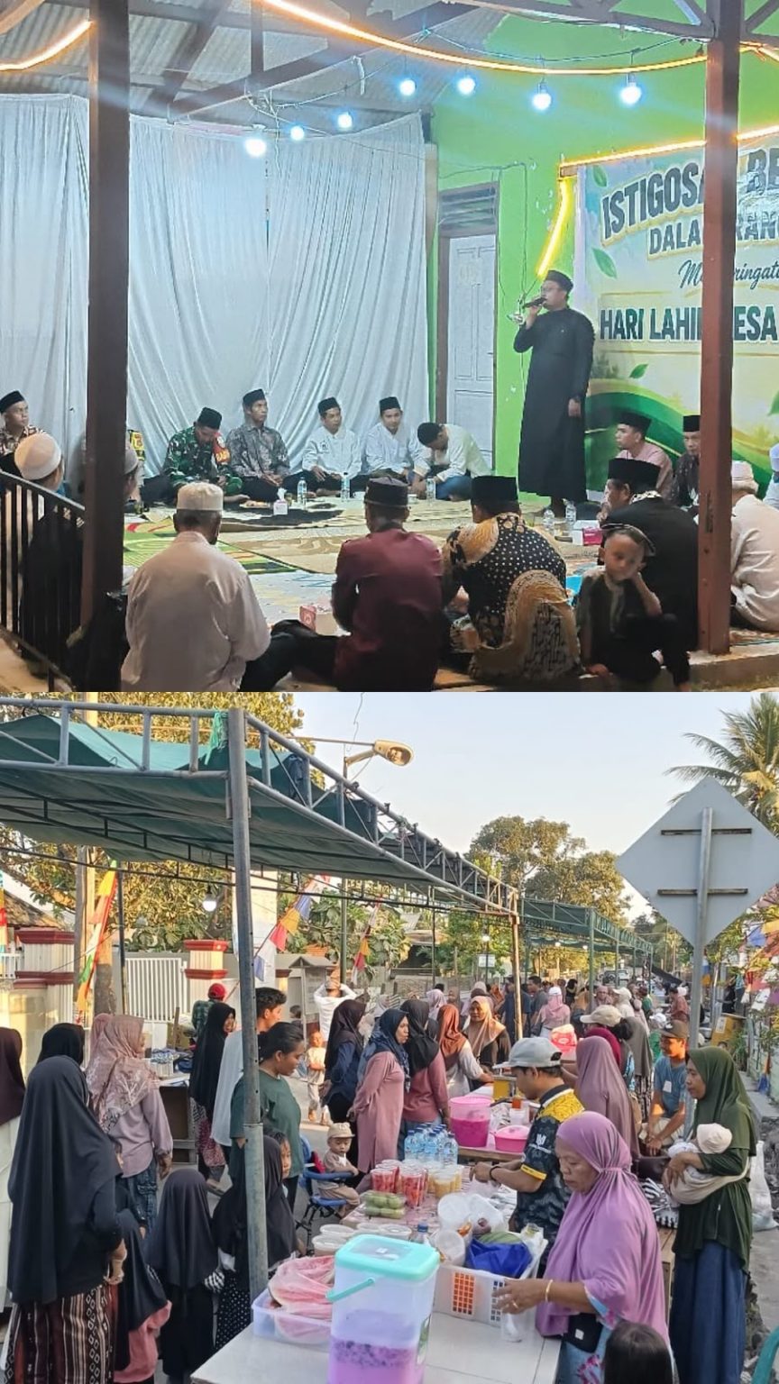 Istighosah Harlah ke-18 Desa Mantun Berlangsung Khidmat, Warga Serbu 70 Lapak UMKM
